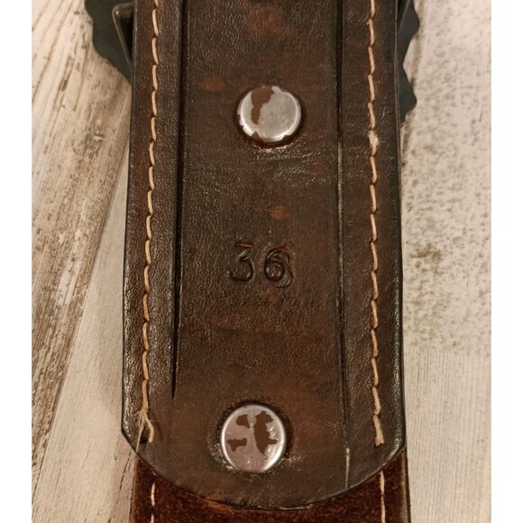 Vtg. 70s Quail Buckle Raintree Jewelry & Co On Hand Tooled Leather Belt Size 36 - Picture 12 of 16